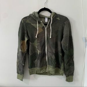LIKE NEW ALTERNATIVE CAMO ZIP-UP HOODIE